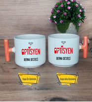 Optisyen Kupa Bardak T Turuncu Kulplu Tıp Bayramı Hediyesi