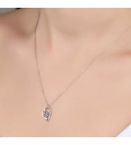 SWAROVSKİ TAŞLI KALP 925 AYAR GÜMÜŞ KOLYE