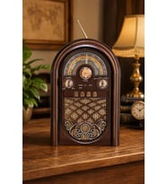 Raiseng R-1950BTL Ahşap Görünümlü Retro Radyo - Nostaljik Tasarım Bluetooth Hoparlör