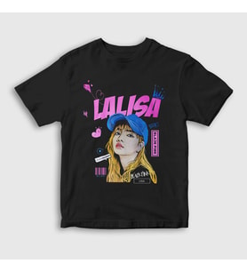 Presmono Unisex Çocuk Siyah Lalisa Lisa Blackpink K Pop T-Shirt 440637tt