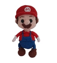 Maskot Mini Mario Amigurumi Organik Anahtarlık Oyuncak