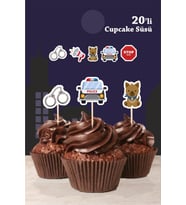 Polis Temalı Cupcake Süsü 20li