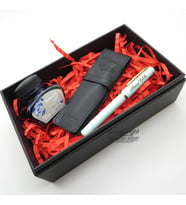 Scrikss İkili Kalem Kılıfı + 419 Mint Altın Dolma Kalem + Pelikan Mürekkep Hediyelik Set - SVG204