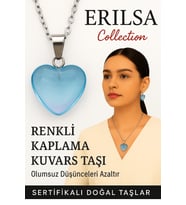 Sertifikalı Renkli Kaplama Kuvars Taşı Kolye (Mavi) – İç Huzur ve Güçlü İfade Yeteneği (Çok Renkli)