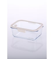 Vakumlu Cam Saklama Kabı 1900 ml Bej, Pratik ve Şık Saklama Çözümü