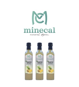 Minecal Ananas Sirkesi 3x500 ml – %100 Katkısız Doğal  Şekersiz  Koruyucu Içermez