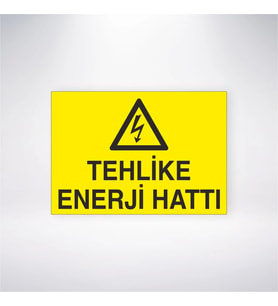 Tehlike Enerji Hattı 21x28 Arkası Yapışkanlı Levha