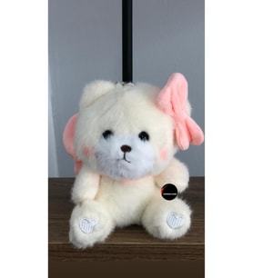 Sevimli Kurdelalı Kanatlı Ayıcık Peluş Oyuncak Anahtarlık Hediyelik Uyku Arkadaşı 15 Cm (Çok Renkli)
