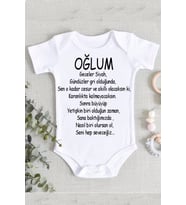 Oğlum Mesajlı Organik Baskılı Zıbın Body