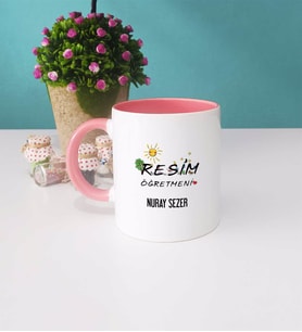 Resim Öğretmeni Kupa Bardak Pembe