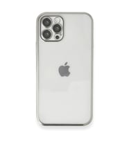 Apple iPhone 12 Pro Kılıf Razer Lensli Silikon - Gümüş