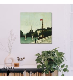 Kare Kanvas Tablo Ünlü Eserler Henri Rousseau-Notre Dame
