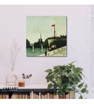 Kare Kanvas Tablo Ünlü Eserler Henri Rousseau-Notre Dame