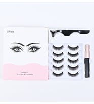 3D Manyetik 10 ADET Takma kirpik seti 5 Çift + Likit Eyeliner Yapıştırıcı ve Kirpik Cımbızı Hediye