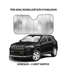 Katlanabilir Parlak Oto Araba Ön Cam Güneşlik 130 Cm X 60 Cm