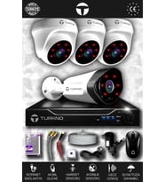 TURKNO 4 Kameralı Galia 3 İç Kamera Set HDD'siz Full HD Gece Görüşlü Güvenlik Kamerası Sistemi