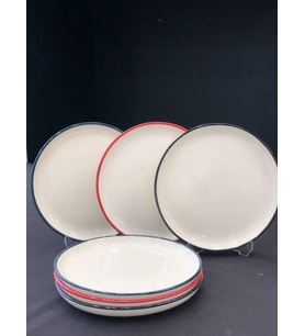 MeGg Line 21 Cm 6'Lı Pasta Tabağı (Karışık)