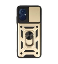 Xiaomi Poco M5 Kılıf Pars Lens Yüzüklü Silikon - Gold