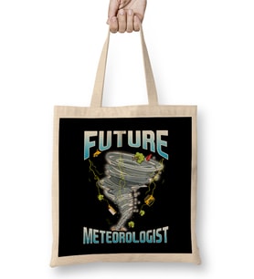 Funny Future Meteorologist Tornado & Hurricanes Bez Çanta Uzun Saplı