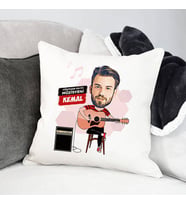 Kişiye Özel Müzisyen Erkeğe Hediye Karikatürlü Yastık