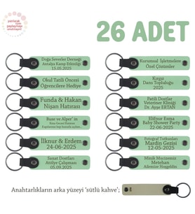 AçıkYeşil & SütlüKahve, Avukatlık Bürosuna Özel Anahtarlık, 26' lı Set, Konuklarınıza Değerli Hediye (Açık Yeşil)