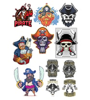 Korsan Sticker Set-2 9 Parça Telefon, Tablet, Defter, Laptop Sticker