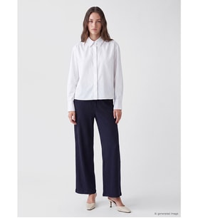 LCW Modest Lacivert Beli Lastikli Dokulu Kadın Pantolon
