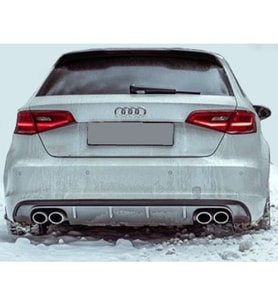 Audi A3 8V HB 2012-2016 S3 Arka Tampon Eki - Difüzör (Plastik)