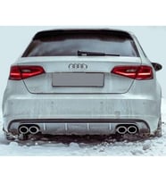 Audi A3 8V HB 2012-2016 S3 Arka Tampon Eki - Difüzör (Plastik)