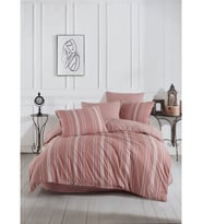 Italian Style Naturel Çift Kişilik Nevresim Takımı Krem (Kiremit)