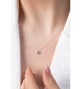 925 Ayar Gümüş Nazar Model Minimal Kolye