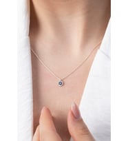 925 Ayar Gümüş Nazar Model Minimal Kolye