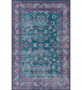 Eliana Home Baskılı, Yıkanabilir Kaymaz Taban Salon Halısı LNA1559-HT757 100x150 cm (Mavi)