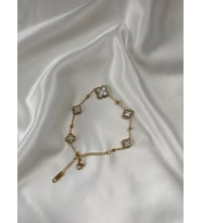 Harikaa Takı Van Cleef Model Beyaz Çelik Bileklik