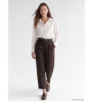 LCW Modest Kahverengi Beli Kemerli Havuç Kesim Kadın Kumaş Pantolon