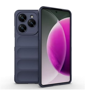 Coverzone Tecno Spark 30 Pro ile Uyumlu K?l?f TPU Oyuklu Arka Y�zey Z-Etnik Esnek Silikon Kapak Tecno Spark 30 Pro i�in O-tto Prime Silikon K?l?f Lacivert