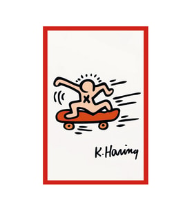 Keith Haring – Pop Art Hediye Kartı/ Postcard  10x15 Cm Street Art – United Love (Siyah-Beyaz-Kırmızı-Mavi-Haki)