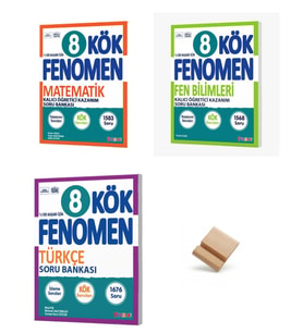 Fenomen LGS 2027 Matematik Fen Bilimleri ve Türkçe 3lü Set Kök Soru Bankası + Telefon Standı