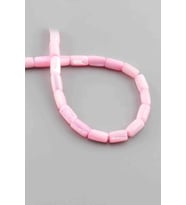 Sedef Doğal Taş Parlak Pembe Silindir Kesim 6x10mm Dizi [AA]