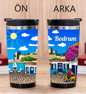Bodrum Tasarımlı Fotoğraflı Termos