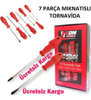 Tornavida Seti Karışık Düz+Yıldız 7 Parça 4 Düz Tornavida 3 Yıldız Tornavida 7 Parça Set