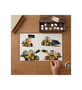 İnşaat Makneleri Tasarımı 240 parça Ahşap Puzzle Ahşap Kutuda MP06871