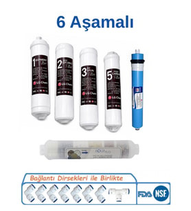Lg Chem 6 Aşamalı Su Arıtma Cihazı Filtre Seti Inline Filtre + Ro Membran + Mineral Filtre Kapalı Kasa Uyumlu Tam Set