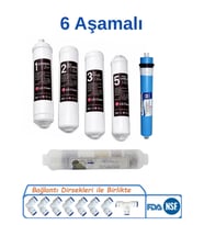 Lg Chem 6 Aşamalı Su Arıtma Cihazı Filtre Seti Inline Filtre + Ro Membran + Mineral Filtre Kapalı Kasa Uyumlu Tam Set