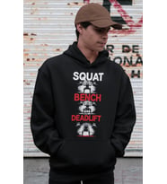 Squat Bench Deadlift Bodybuilding Fitness Gym Baskılı Unisex Oversize Sporcu Hoodie