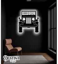 Destina Ahşap Jeep Temalı Led Tablo 45cm*50cm
