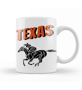 Texas Vintage Retro Kupa Bardak Porselen