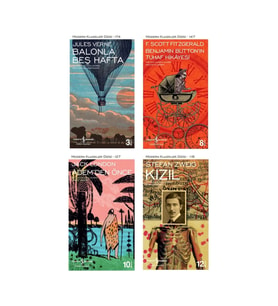 Benjamin Button'ın Tuhaf Hikayesi  Balonla Beş Hafta Ademden Önce  Kızıl 4 Kitap Set Jules Verne