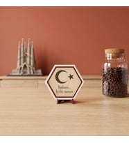 Babam İyi ki Varsın Temalı Modern Masaüstü Aksesuarı, Kitaplık ve Konsollar İçin Özgün Dekoratif Parça 10x10 cm