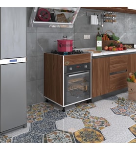 Kenzlife ankastre modülü kabini şirpençe cvz 85*60*56 fırın ocak dolabı ayarlı ayaklı üstten (Karışık)
